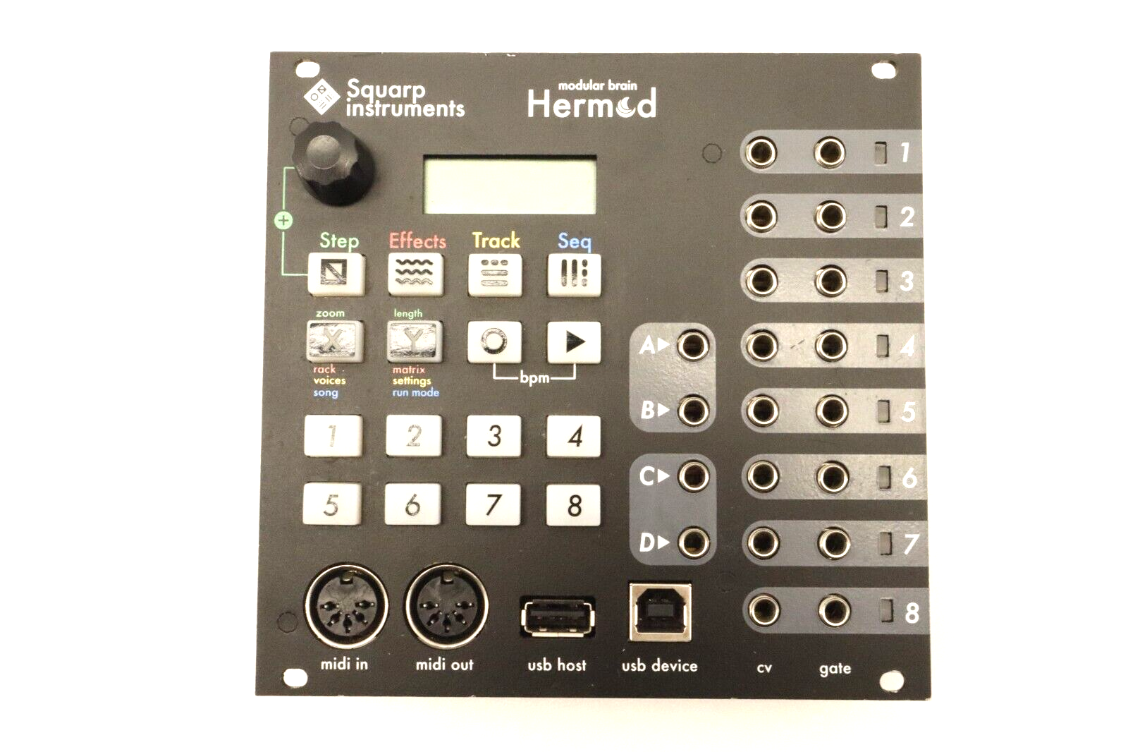 Squarp Instruments Hermod Sequencer + MIDI to CV (Black) 24hp Euro Rack #25