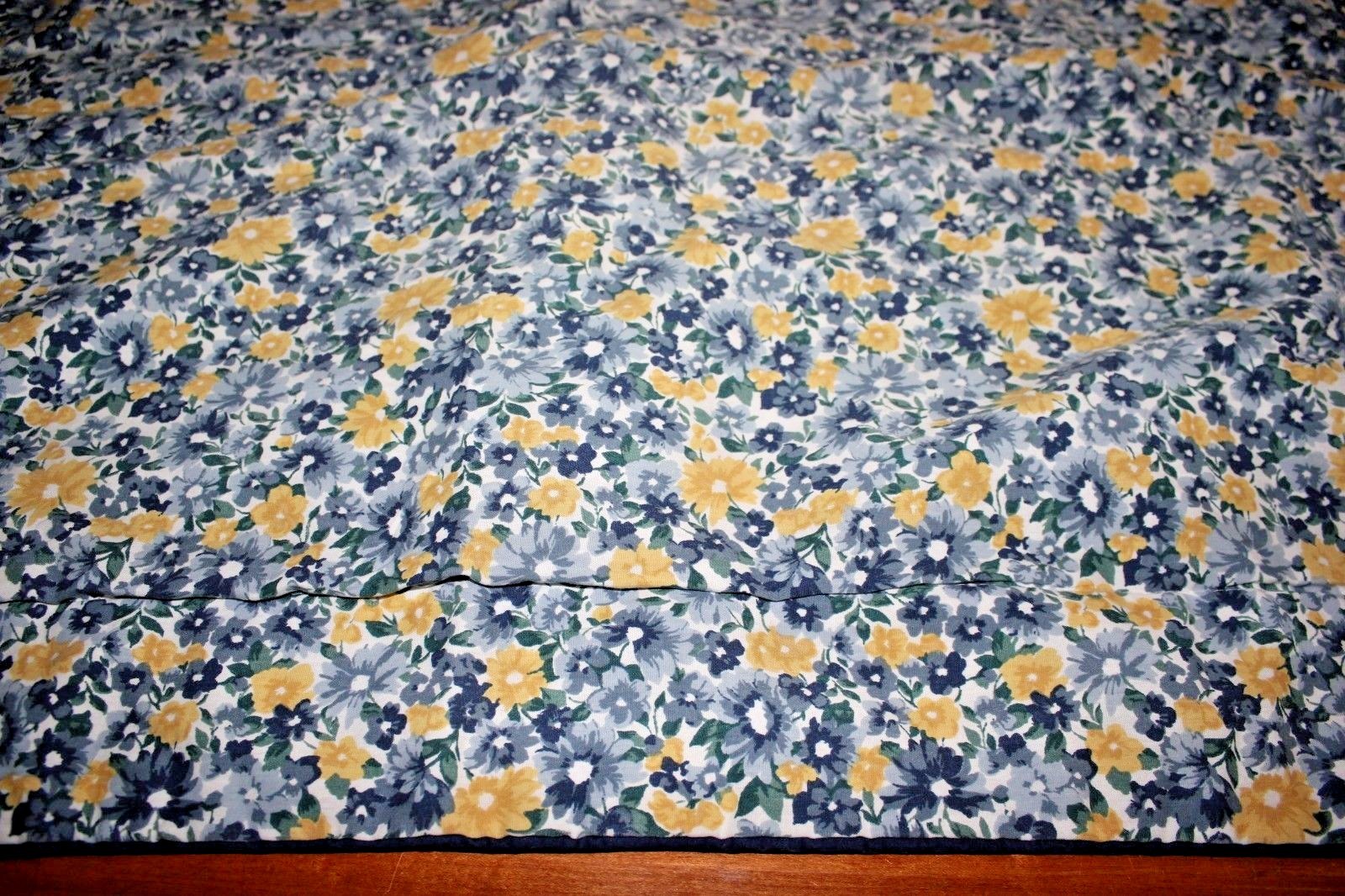 Blue Yellow Floral Tailored Standard Padded Pillow Shams Pair
