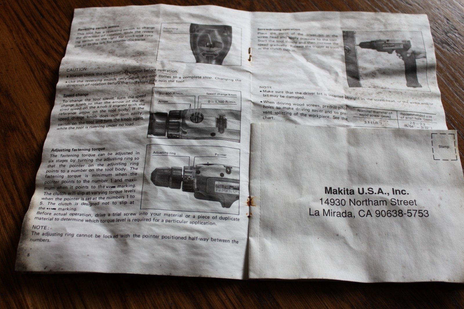 Manual for Makita Cordless Driver Drill - Model 6095D & 6095DW. manual only