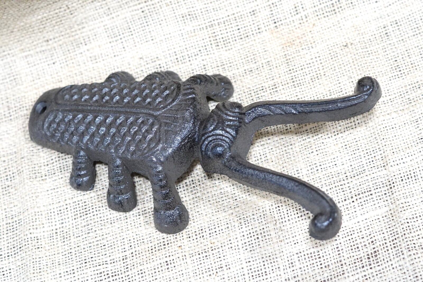 Cast Iron Bug Beetle Figural Boot Jack Tool  Shoe Horn Bootjack Farm Mud Room