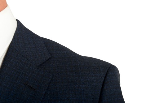 Pre-owned Hugo Boss Men's "johnstons5/lenon1" Regular Fit Plaid 100% Wool Two Button Suit In Blue/dark Blue