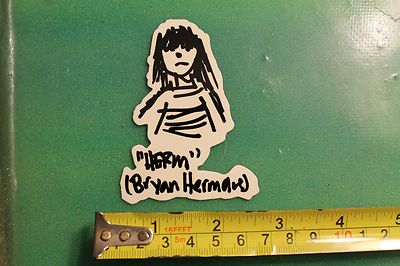 BAKER Skateboards Bryan Herman 'Herm' Sketch Vintage Skateboarding STICKER