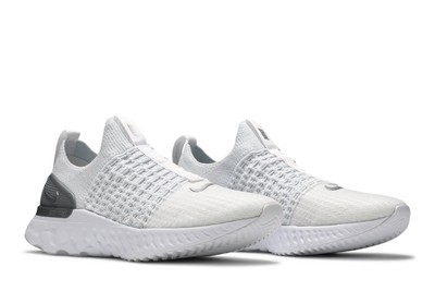 Pre-owned Nike Wmns React Phantom Run Flyknit 2 'true White Silver' Cj0280-100