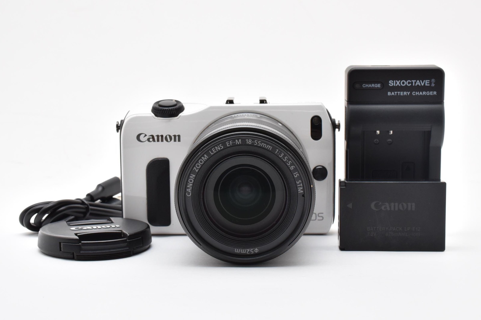 Canon EOS M Digital Camera Body White w/EF-M 18-55mm IS STM