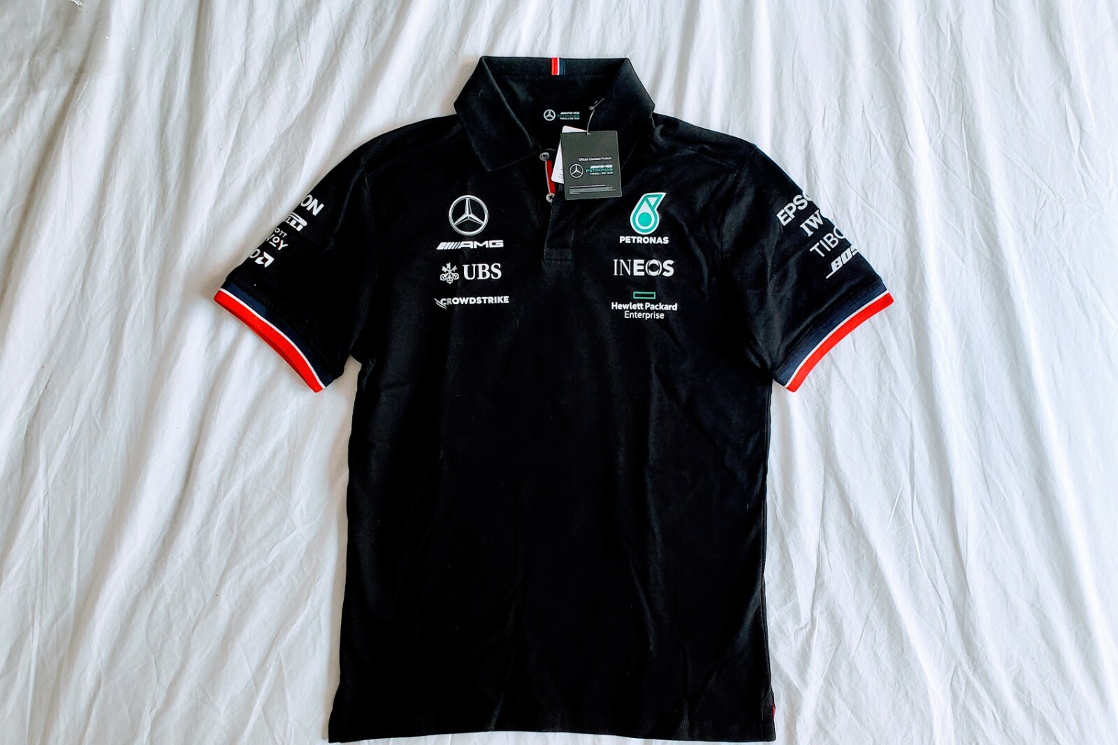 F.C.R.B  S/S TEAM POLO （BLACK　XL） Mens 2025 Team Polo Black | Official Mercedes-AMG PETRONAS