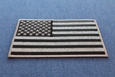 Black and Gray American Flag Patch - 5x3 inch - P5644