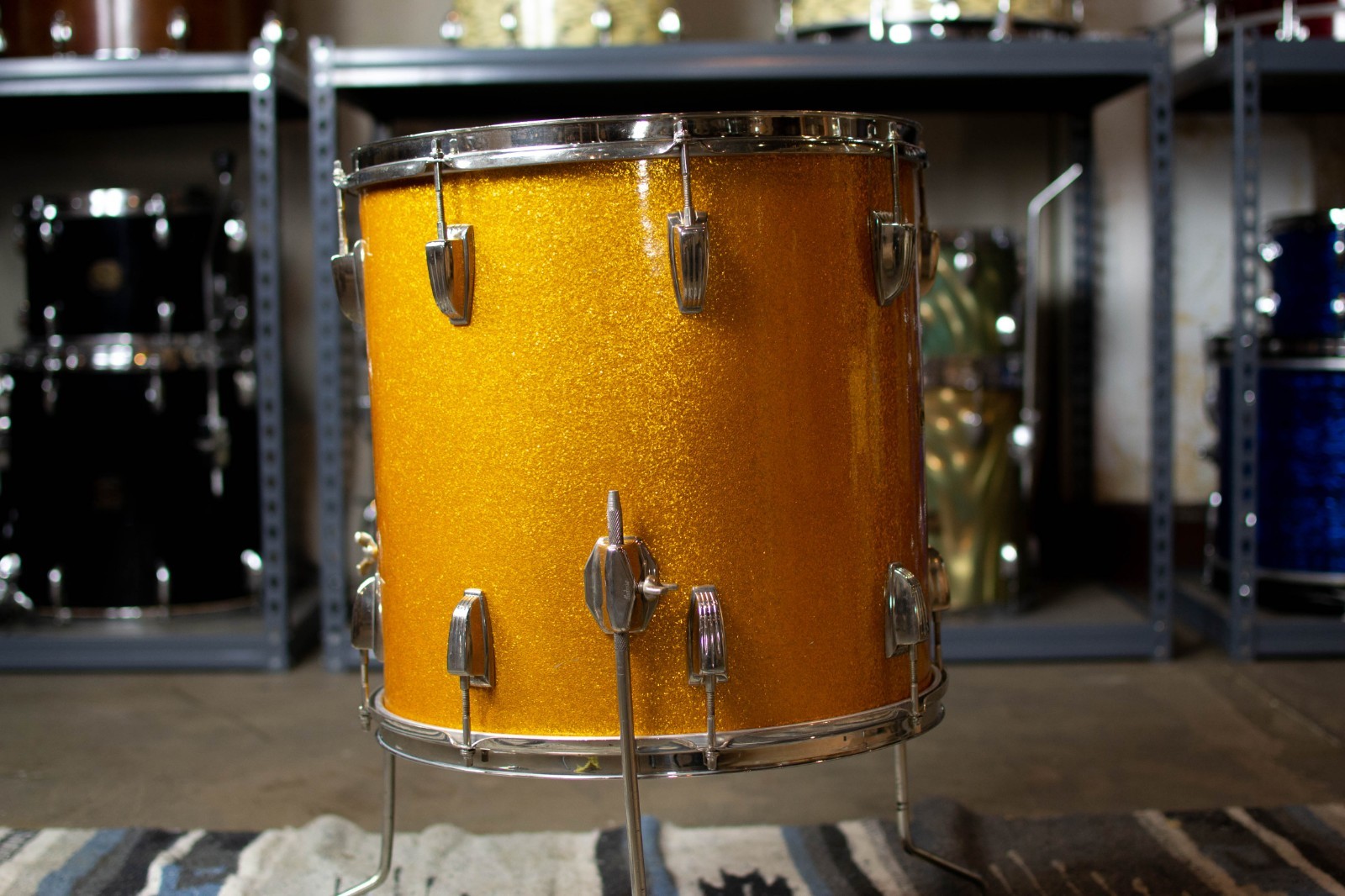 1965 Ludwig 16x16 Gold Sparkle Floor Tom