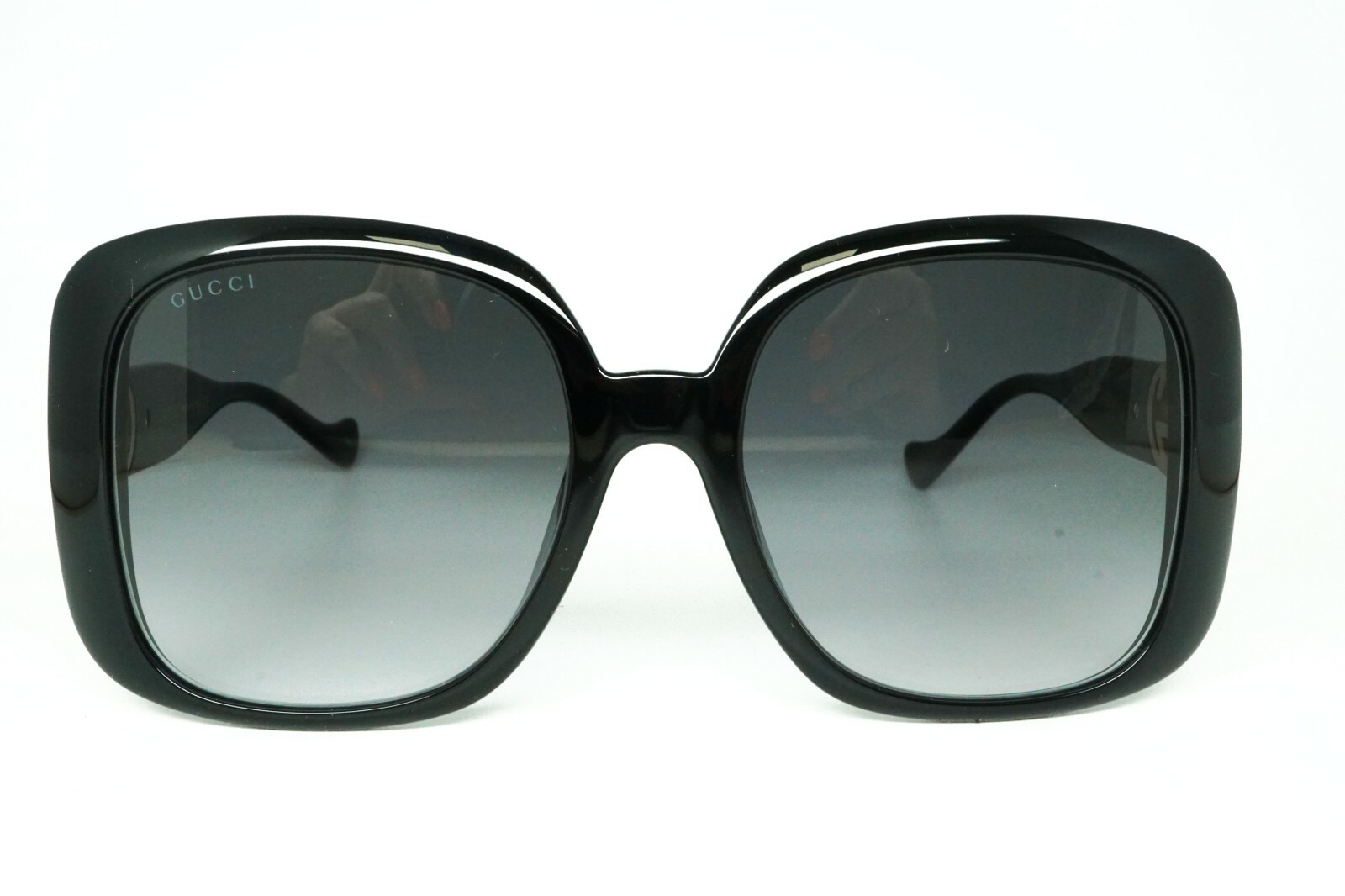 Pre-owned Gucci Gg1029sa - 007 Black-grey Black Lens Sunglasses 57mm Authentic In Gray