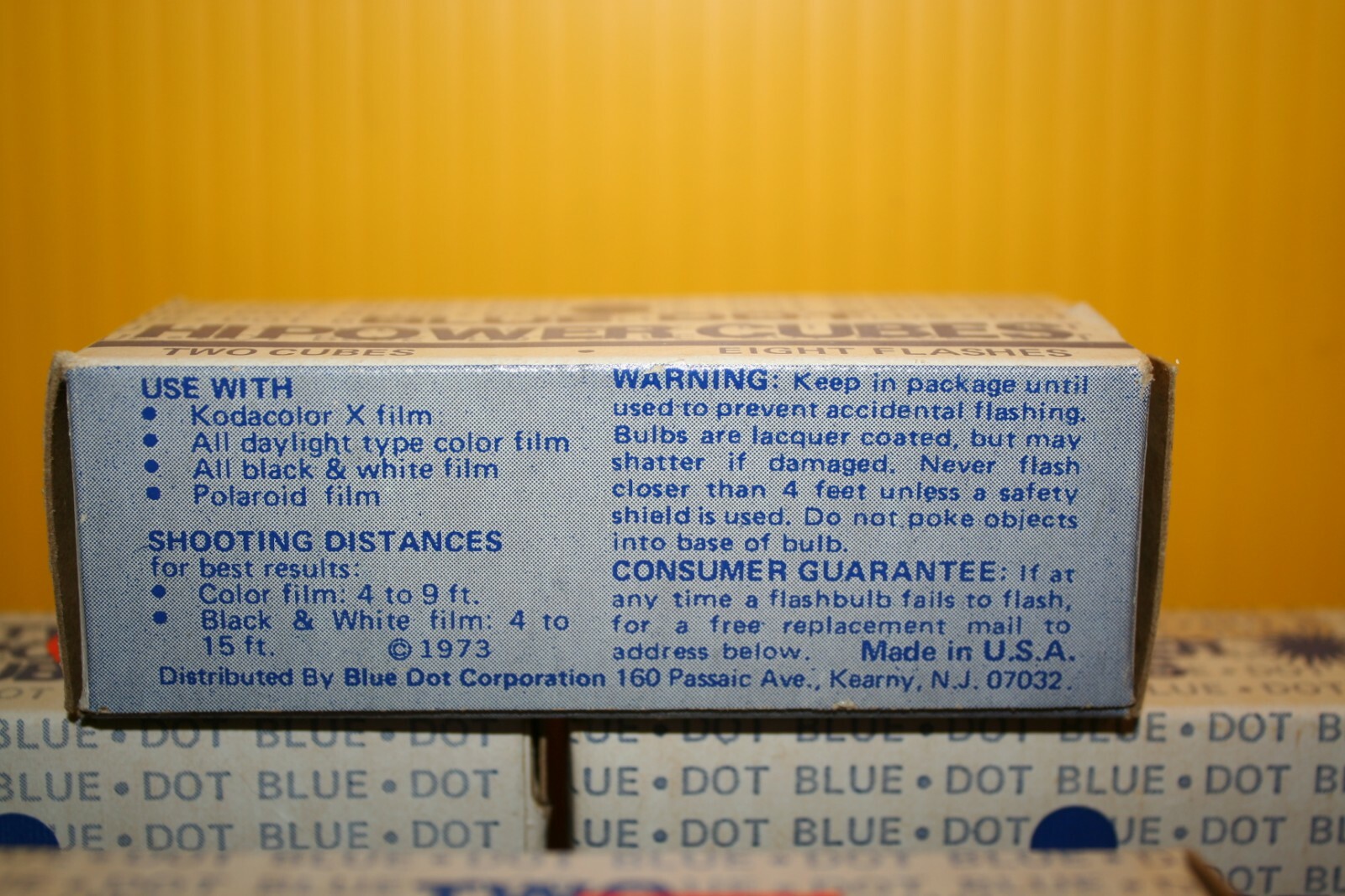Vintage Blue Dot Corp Hi-Power Flash Cubes 4 Boxes of 2 Cubes 32 Flashes NEW