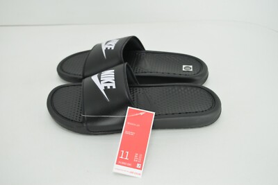 Nike Men's Benassi Just Do It Slides, 343880 090, Black/White, Size 11 - New