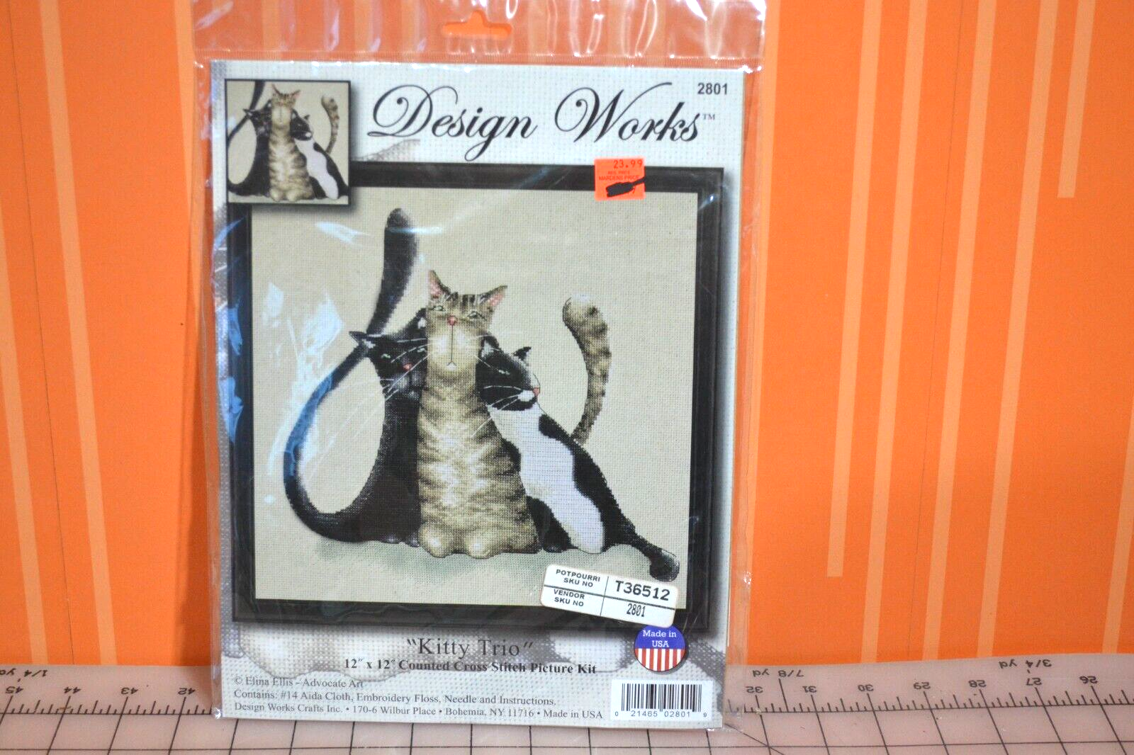 ⭐️Cross Stitch Kit ~ Design Works Kitty Trio Cute Detailed Cats #DW2801