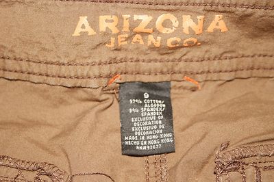 ARIZONA Jeans Co. ~ Brown Stretchy Cotton Shorts Sz 9 *VERY GOOD COND.