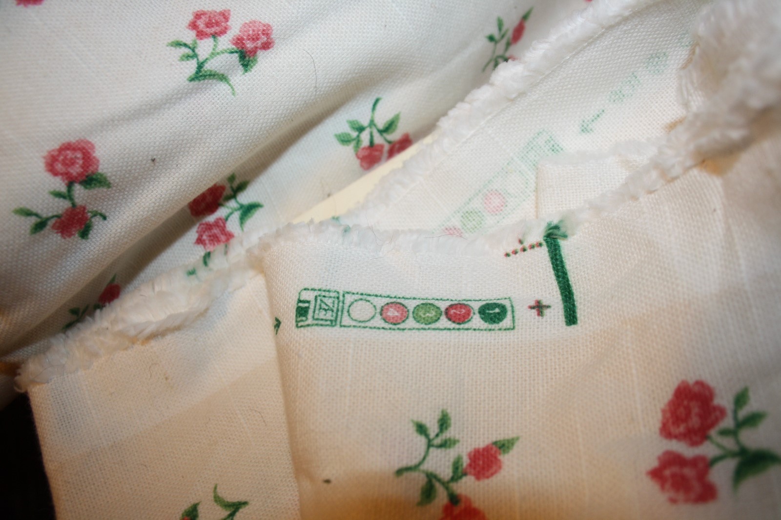 Upholstery Remnant heavier cotton Fabric Craft Material pink roses 2+ yd 54 x 92