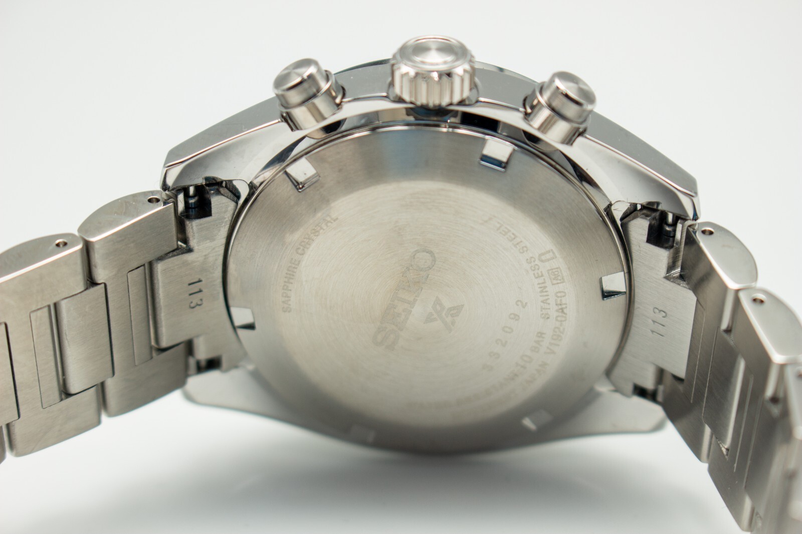 Pre-owned Seiko Prospex Speedtimer Solarchronograph White Sand-blasted Dial Watch Ssc813p1