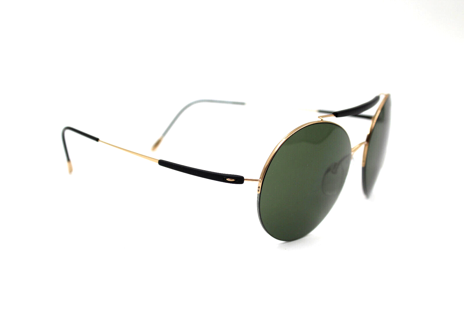 Pre-owned Silhouette Adventurer 8659 6228 Gold Black/green Lens Authentic Sunglasses