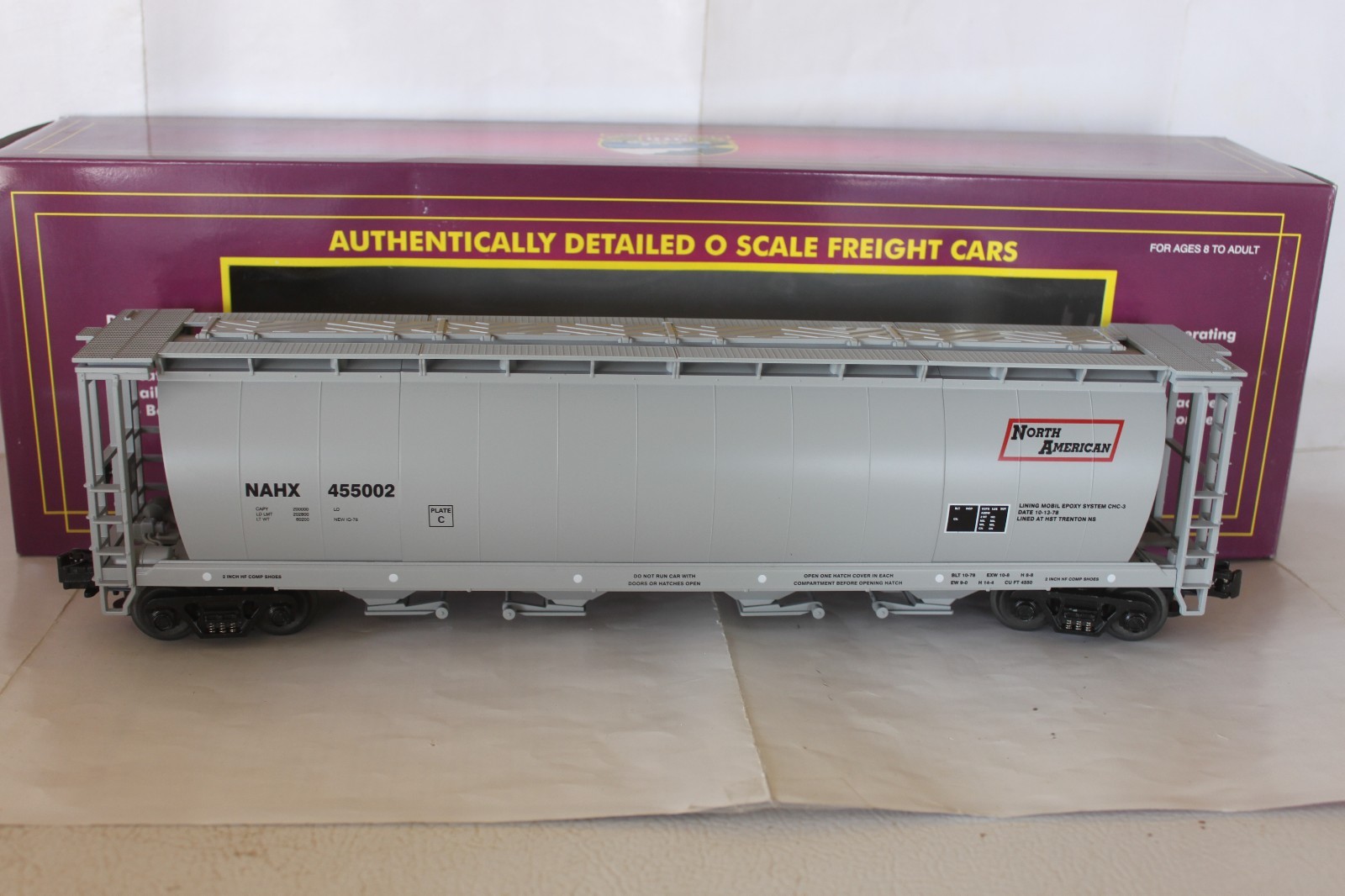 MTH O Scale MT 20-97401 North American 4 Bay Cylindrical Grain Hopper NEW in Box
