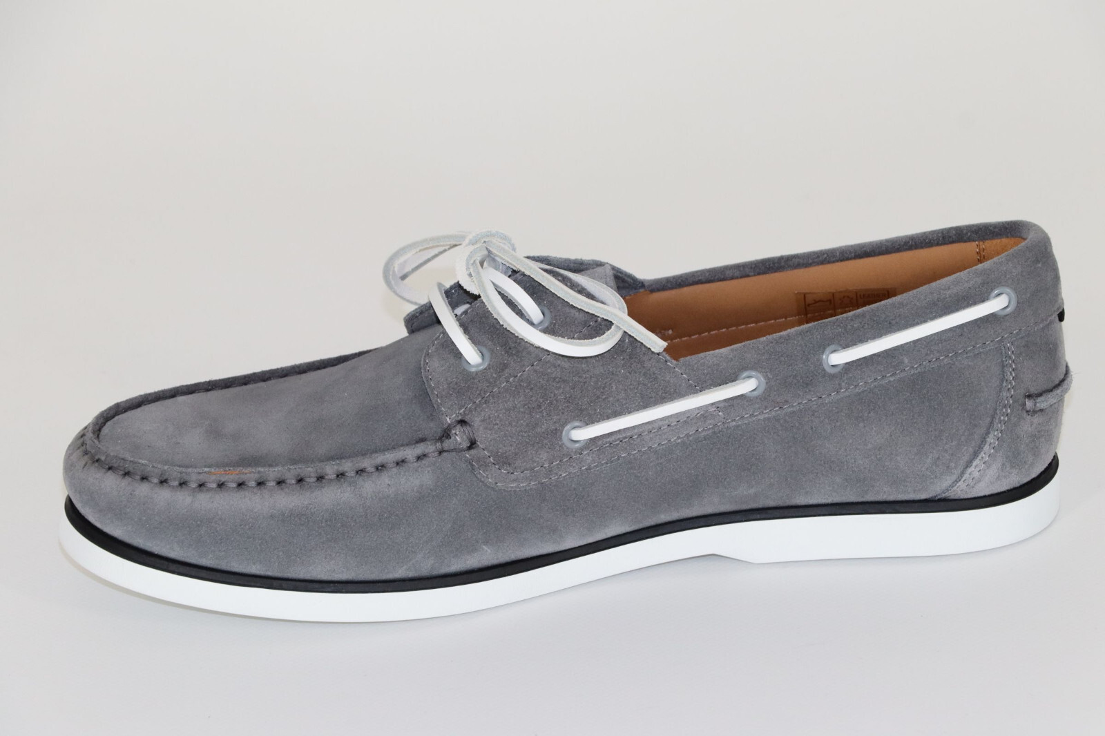 Pre-owned Hugo Boss Boat Shoes, Mod. Bannie_derb_sd, Size 44 / Us 11, Medium Grey In Gray
