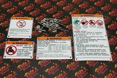 Yamaha warning decals stickers labels ALUMINUM BACKED Raptor Blaster BANSHEE