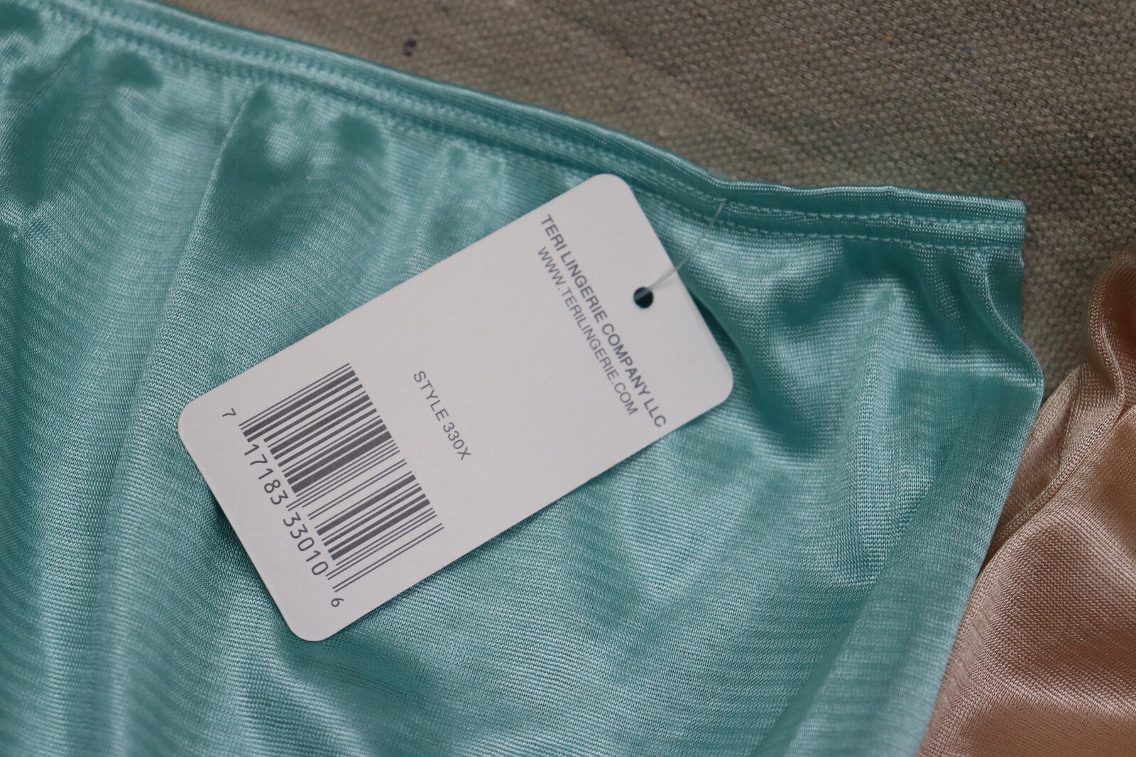 Vintage NYLON Panties Fashions By Teri Sz 10 Teal Tan  Pin-Up Retro Embroidered