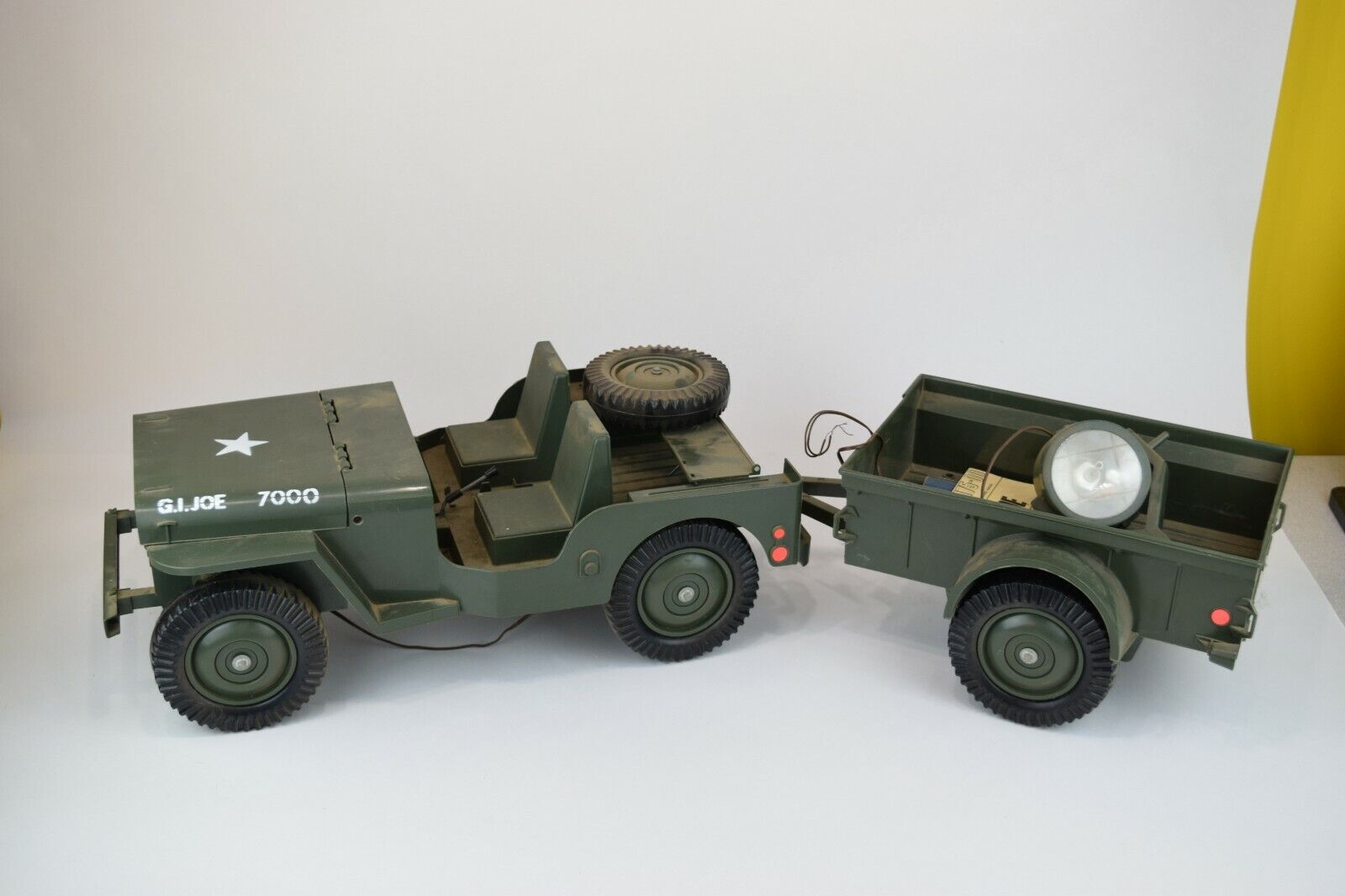 Vintage GI Joe Jeep 7000 with Trailer and Spotlight for Vintage GI Joe Jeep 7000 with Trailer and Spotlight for