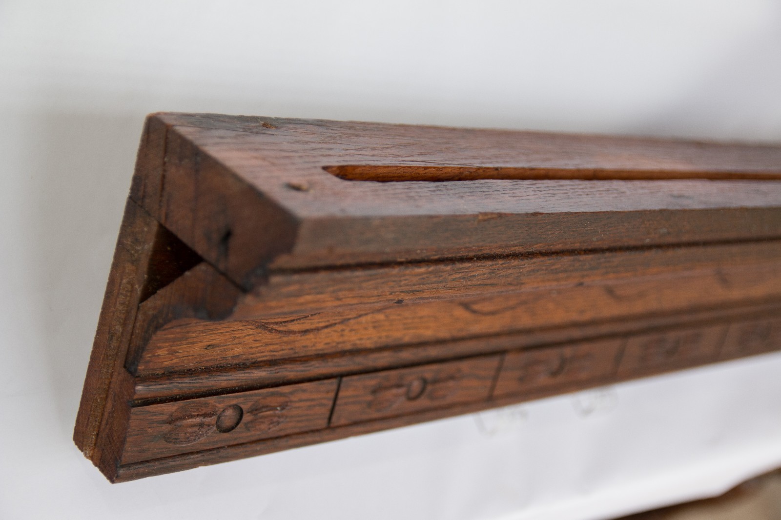 Large Antique French Carved Walnut Shelf & Plate Rack