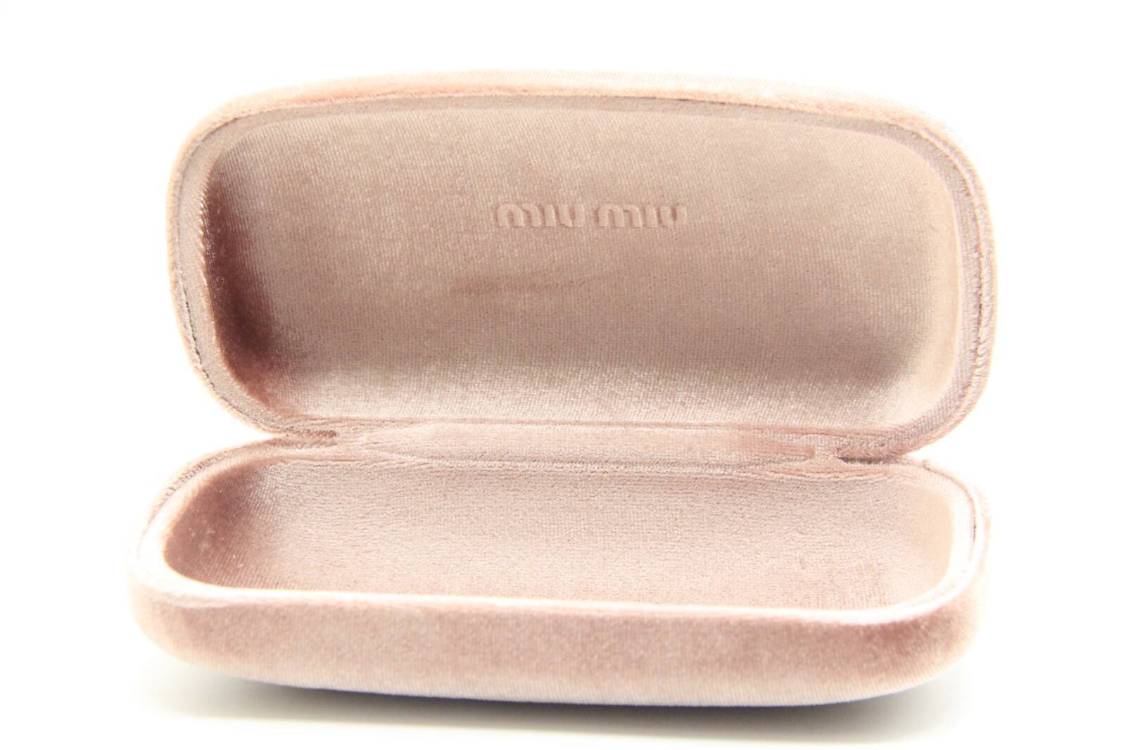 NEW MIU MIU AUTHENTIC EYEGLASSES GLASSES HARD LARGE VELVET PINK CLAMSHELL ONLY