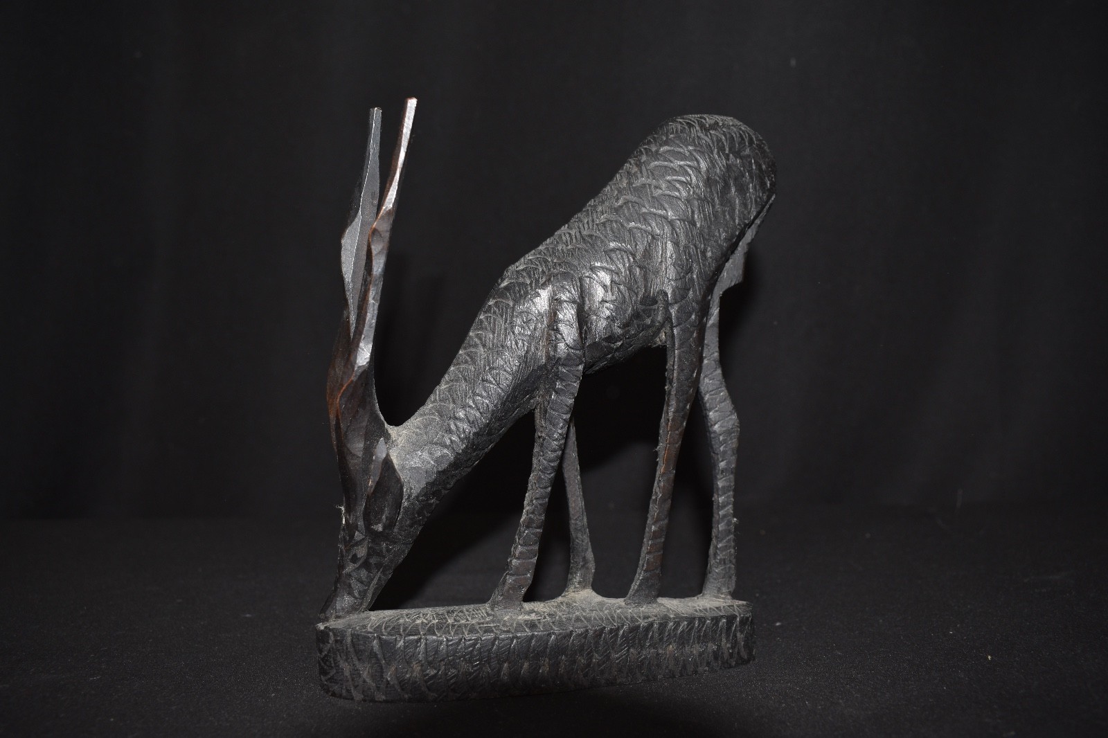 Vintage Hand Carved Wood Gazelle