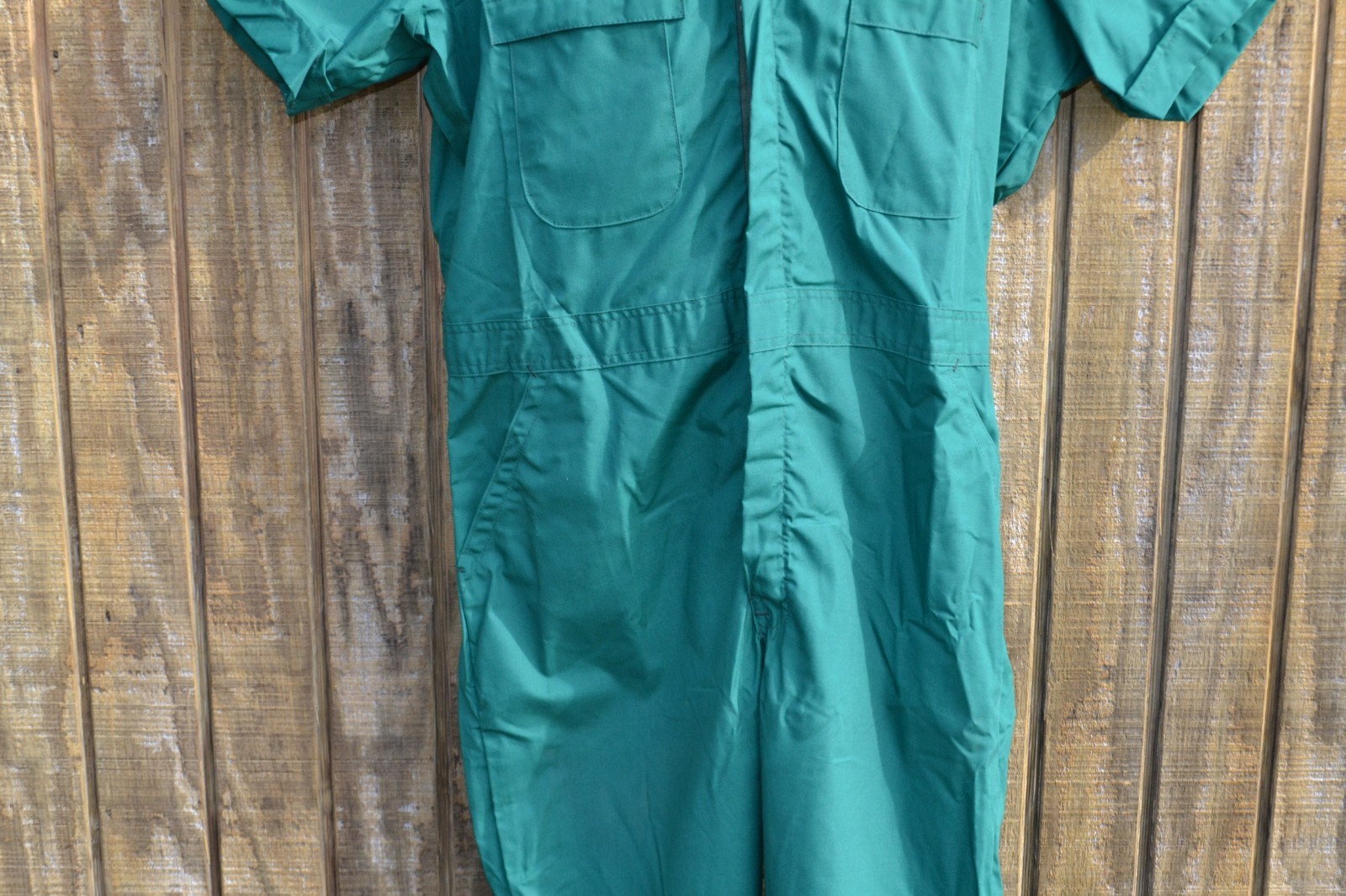 Vtg 1970s WRANGLER Blue Bell Short Sleeve Coveralls Shop Work, Green Large NOS