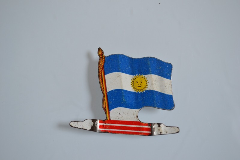 Argentine Drapeau Tole Litho Vintage Drapeaurama Americorama L'Alsacienne 1960