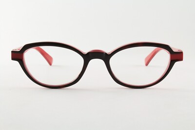Rare Authentic Traction Hobit Ecarlate 47mm Red Black Cat Eye Glasses France
