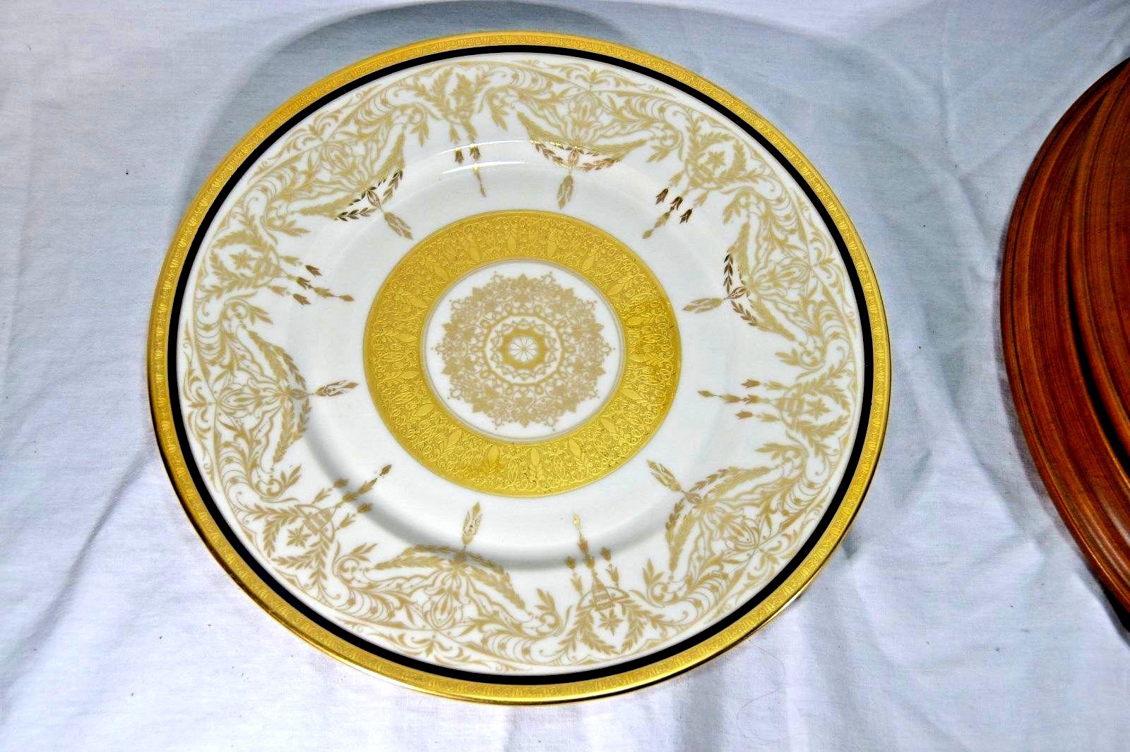 Vintage MCP Czechoslovakia HW USA 22K Gold Charger Dinner Decor. Plate Cobalt