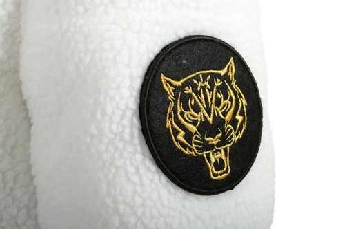 Plein Sport Women's Black Hooded Reversible Sherpa Logo Print Parka Jacket