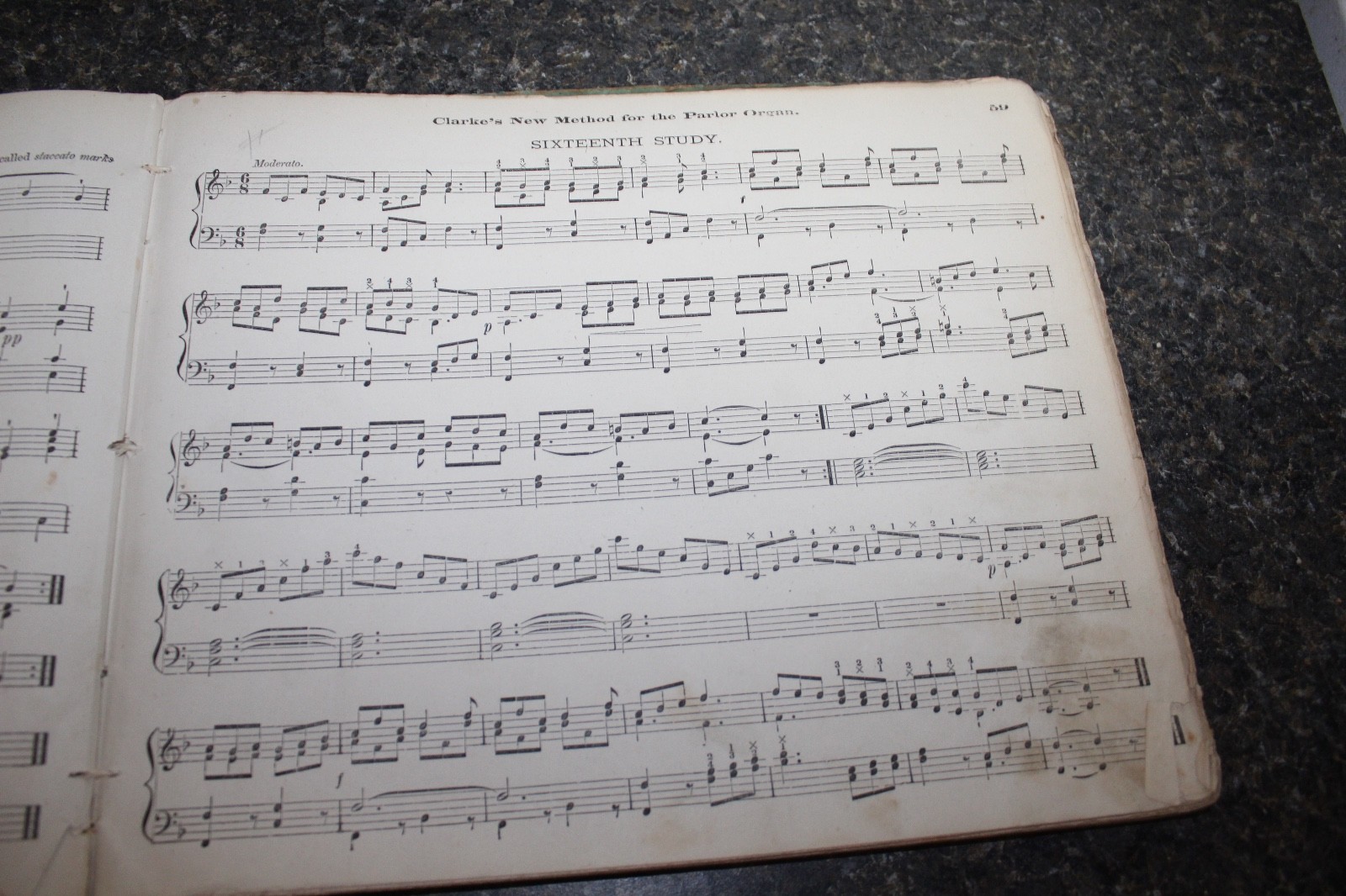 ANTIQUE 1869 Music Book CLARKE'S NEW METHOD FOR REED ORGANS