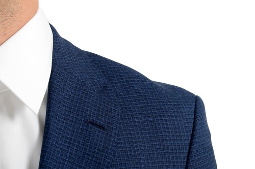 Pre-owned Hugo Boss "johnstons5/lenon1" Men's 100% Wool Blue Two Button Suit