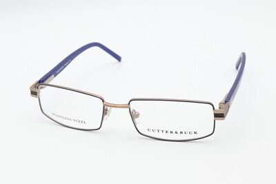 CUTTER & BUCK HAMPTON in Navy 53-17-135 S/Steel Eyeglass Frames Flex Hinges B064