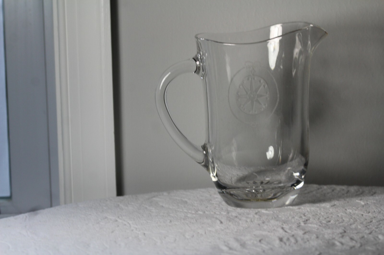 Vintage Gucci Italy Nautical Ships Compass Rose Etched Crystal Decanter