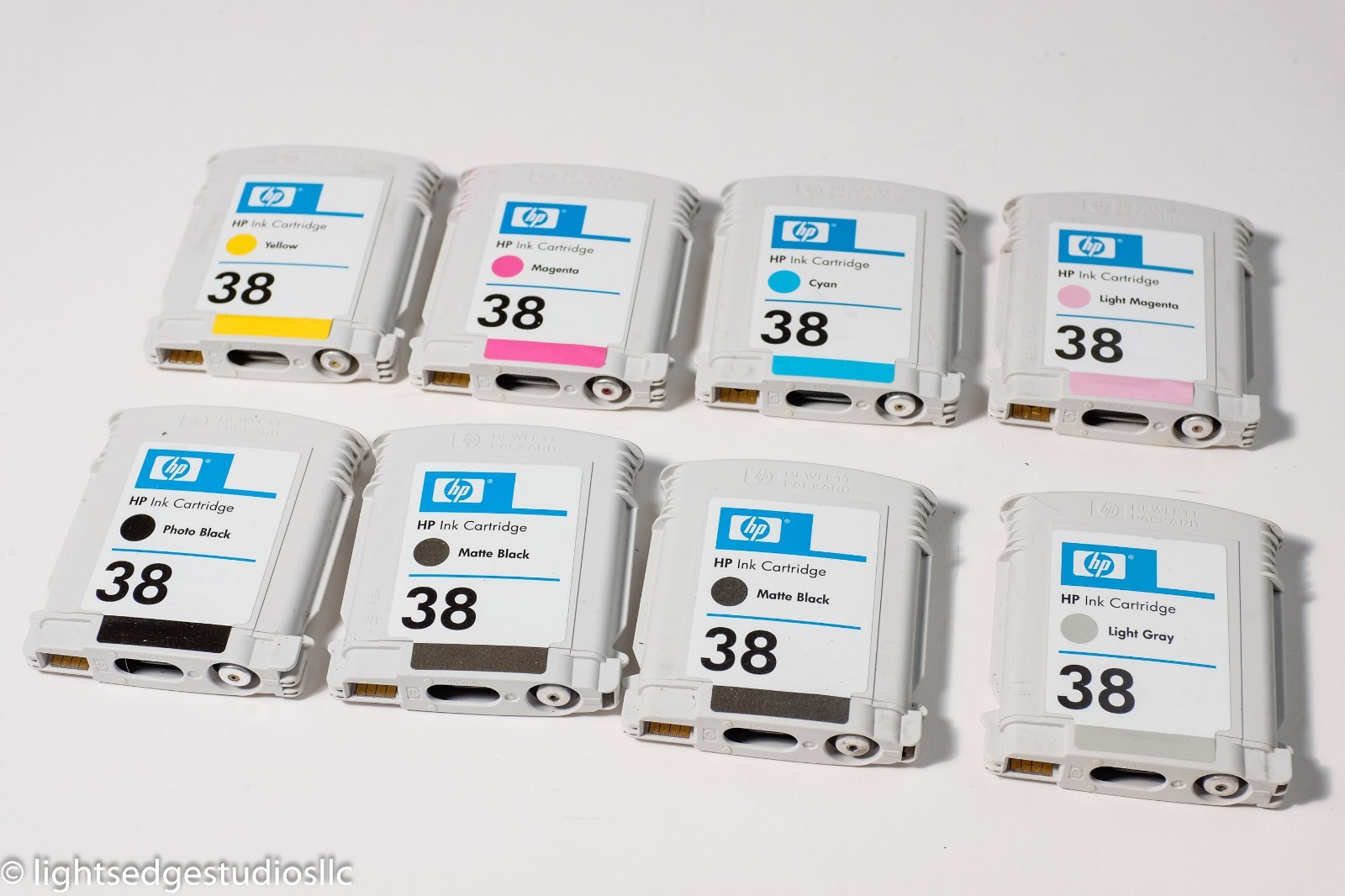 Lot of 8 Used HP Vivera 38 Ink Cartridges (All used - all empty / depleted)