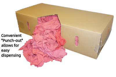 500 New Industrial Shop Rags Cleaning Towels Red Large 12x14 Towel B-Grade 