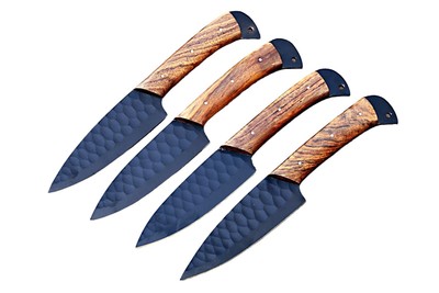 Custom Made Chef Steak Knife SET Kitchen - Hand Forged Carbon Steel Blade 2652