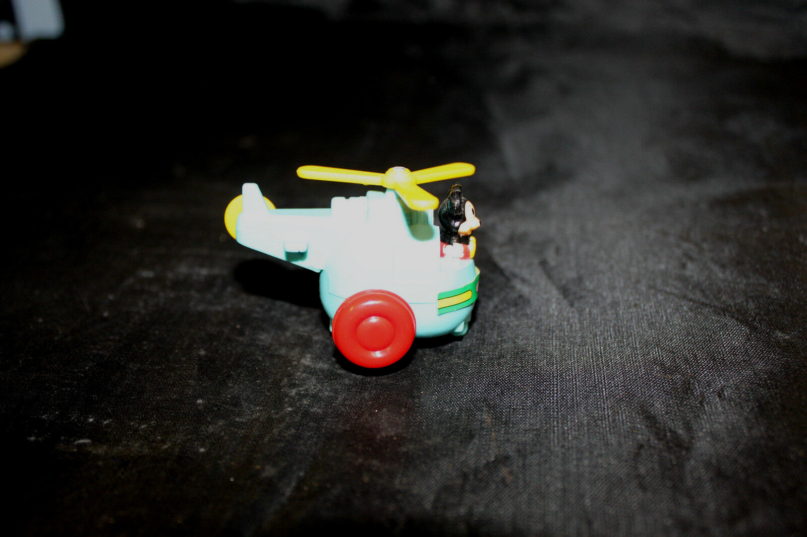 Vtg Mickey Mouse Helicopter Tomy Made In Japan Walt Disney Wind Up Toy Blue Red