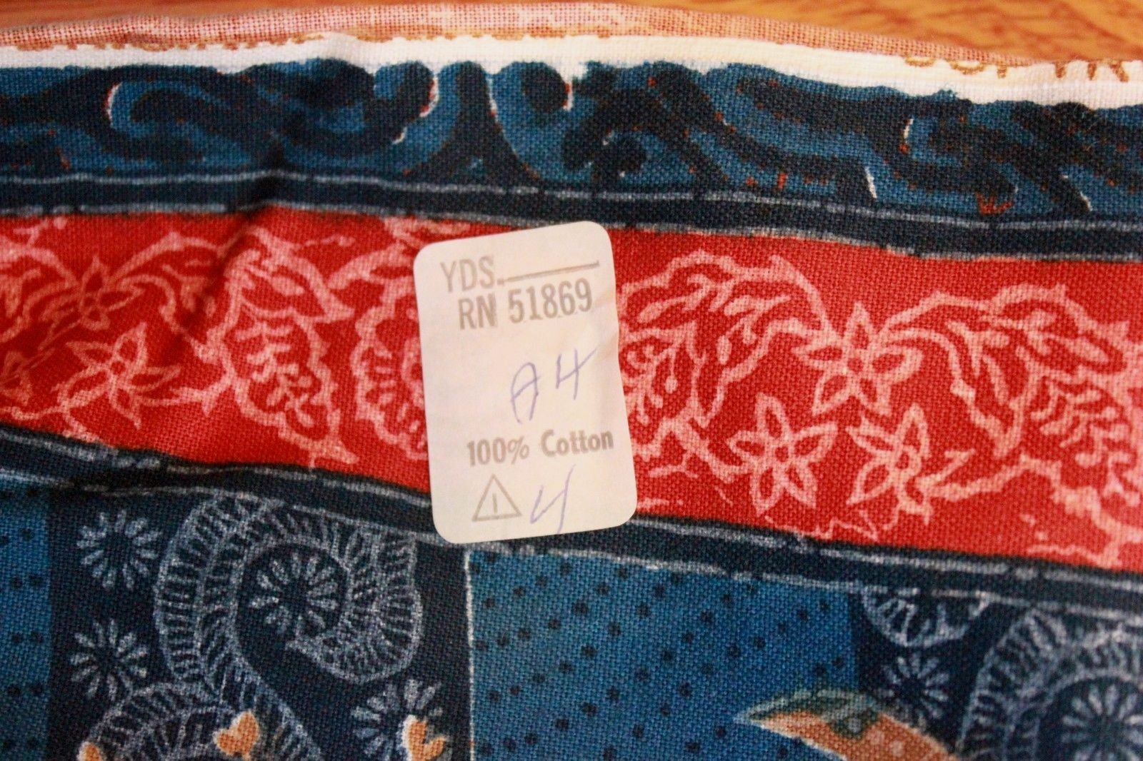 Vintage Bloomcraft Original Screenprint Fabric Stain Repellent 4 Yards x 53