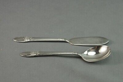 Rogers Bros 1847 IS First Love Butter Knite and Soup Spoon Silver Plate