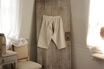 Culottes Vintage French crotchless bloomers purple striped flannel fabric c1910