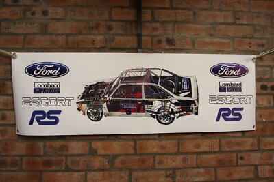 Ford Escort MK 2 rs Lombard RAC Rally large pvc WORK SHOP BANNER garage