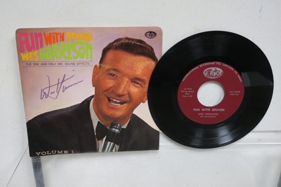 Fun with Sound  Wes Harrison Signed 45 Autograph Picture Cover Record
