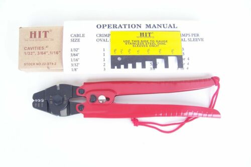10" Hand Swager, Swaging Crimping Tool w/Built-in Cable Cutter, HIT Tools