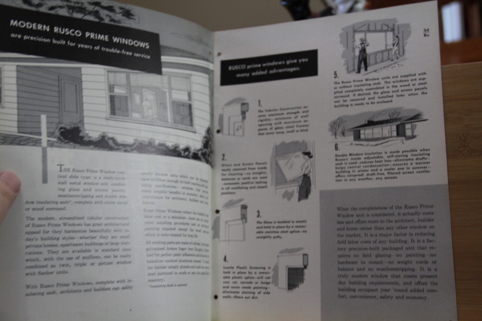 Brochure Rusco Prime Window F. C. Russell Company Cleveland Ohio Vintage 1951