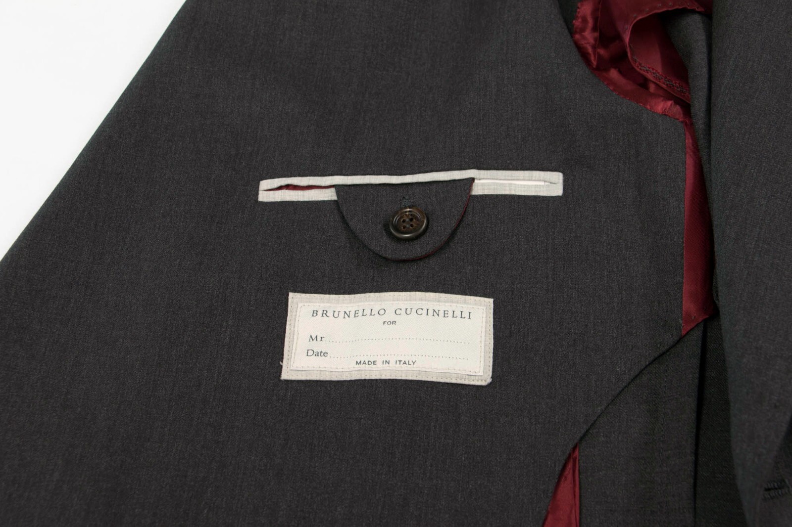 Pre-owned Brunello Cucinelli Nwt$3880  Men 100% Vwool Sport Coat W/logo Buttons50/40us A242 In Gray