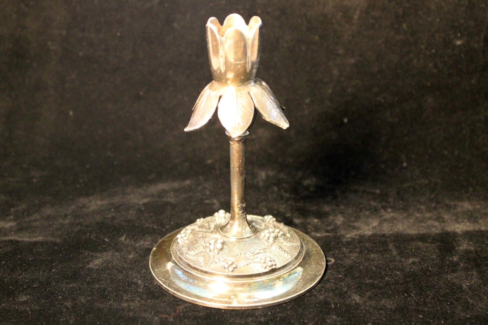Rogers Smith & Co. Silver 74 Flower Pedal Candlestick holder with grapes 5