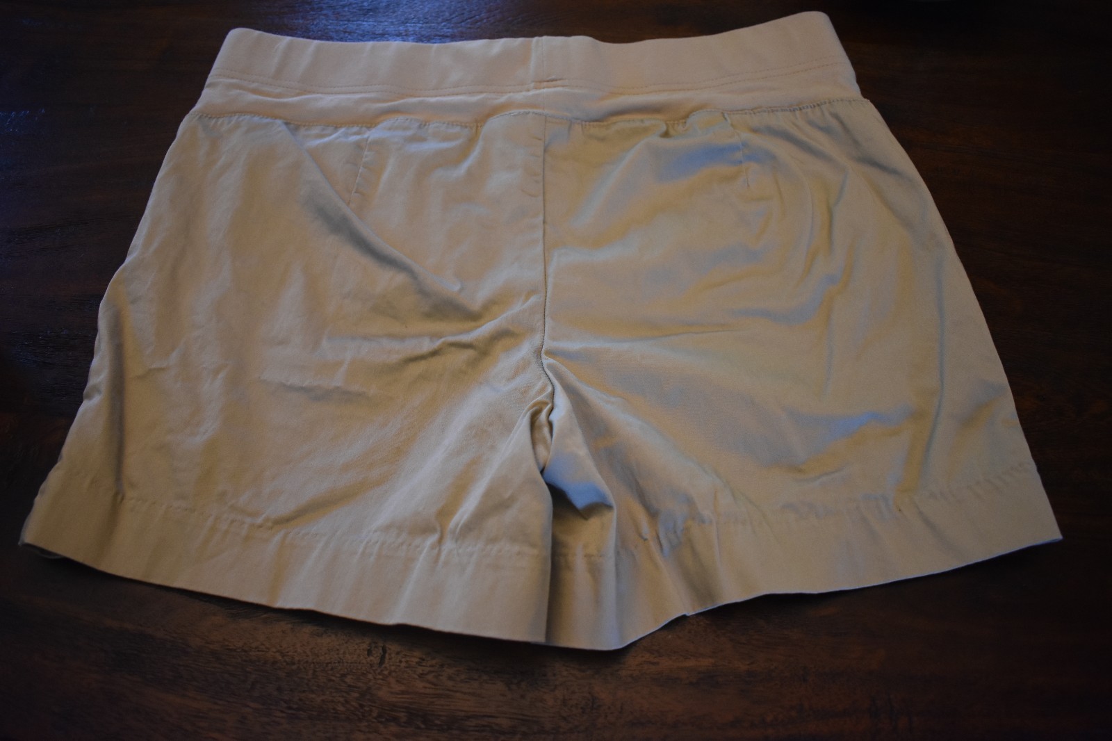 ANA A New Approach Maternity Khaki Shorts Sz Medium Cotton Blend Elastic Waist
